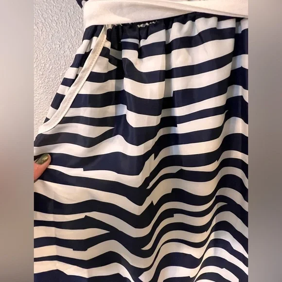 Ya Los Angeles blue and white zebra striped dress - Picture 3 of 5